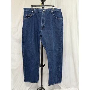 Wrangler Men Denim  Blue Jeans 42x30‎  Relaxed Fit 100% Cotton